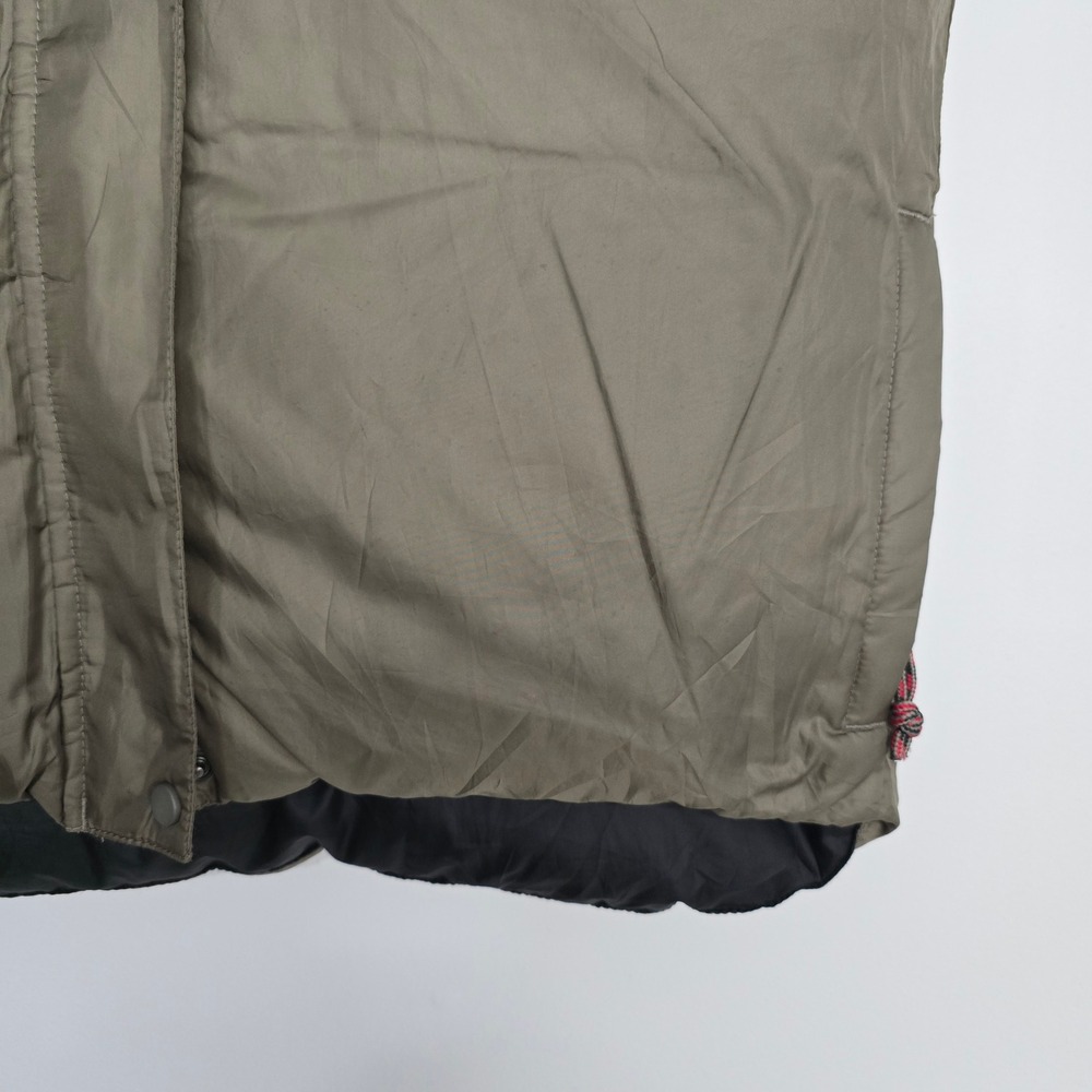 LL Bean Reversible Down Puffer Vest Womens S Olive Green Black Gorpcore Outdoor - Picture 2 of 15